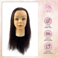 Mannequin head learning to cut real hair, face without makeup - Hamin hair accessories