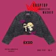 EXZO croptop APT ROSE' X BRUNOMARS |COTTON COMBED24S| SANDWASH STONEWASH T-SHIRT APT