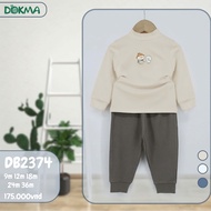 Bộ nỉ dài tay thu đông cổ 3p dày dặn DOKMA cho bé trai - bé gái (6-36m) (DB1928 - DB2435 - DB2374)