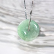 【願‧平安】飄綠花翡翠平安扣 | 天然緬甸A貨翡翠 | 送禮