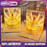 3D Birthday Card Cake Music Light Birthday Music 3D Greeting Card Voice Greeting Card