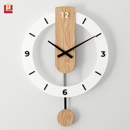YONUO นาฬิกาแขวนผนัง สไตล์นอร์ดิก โมเดิร์น นาฬิกาไม้ เสียงเงียบ นาฬิกาศิลปะ ตกแต่ง สร้างสรรค์ นาฬิกาลูกตุ้ม นาฬิกาตกแต่ง