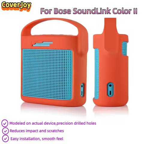 CoverJoy Silicone Case for Bose SoundLink Color II Shockproof Protective Cover with Carabiner Clip S
