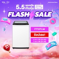 TCL เครื่องซักผ้าฝาบน ขนาด 8 Kg. สีขาว รุ่น F713TLW/F708TLG ฝาครอบกระจกนิรภัย ปรับสมดุลถังอัตโนมัติ 