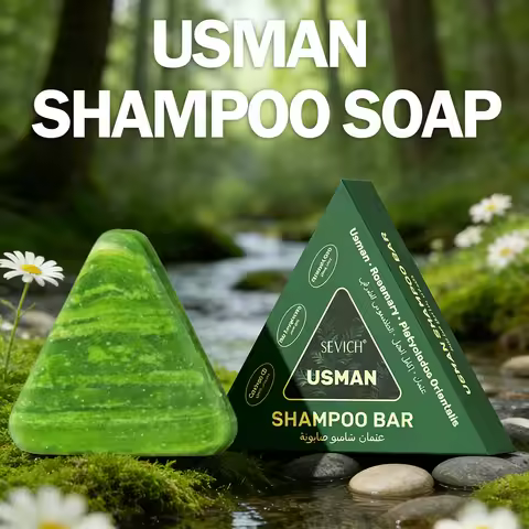 Usman Shampoo Bar Usman Grass Natural Soap Hair Nourishing Shampoo Soap Oil Control Relieves Scalp I