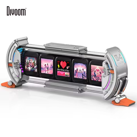 Divoom Times Gate - Cyberpunk Gaming Setup Digital Clock with Smart APP Control WiFi Connect RGB LED