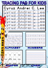 Personalize Tracing Pad {WRITING PAPER PAD FOR KIDS)