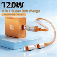 4IN1 120W Charger for phone 17 Android Fast Charger Type C Charger Fast Charging Micro USB Charger