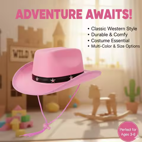 Carnival Party Hat Traditional Children Cowboy Hat Pentagram Studded Hat Classic For Imaginative Pla