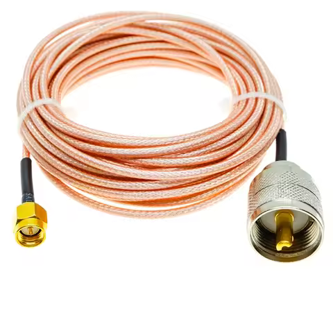 RG316 SMA Male to UHF PL259 Male Plug PL-259 50-Ohm Crimp Connector Lot RF Coax Extension Coaxial Ca