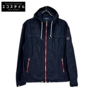 Polo Ralph Lauren 海軍藍全拉鍊尼龍連帽夾克，帶紐帶袖口，M 碼 [二手]
