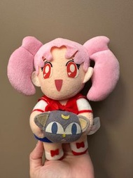 絕版中古日版 Banpresto UFO Catcher 美少女戰士 R 校服小小兔公仔抱露娜 1994年景品公仔掛件 20cm 萬代眼鏡廠 Sailor Moon ちびうさ Tsukino Usag