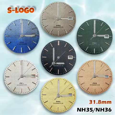 PRX Integrated Dial 31.8mm for NH35/NH36/4R | S Logo & Green Luminous | AP Exquisite Watch Modificat