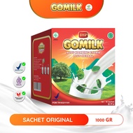 GOMILK SACHET / 1 BOX netto 1KG isi 40 Sachet  / GOMILK SUSU KAMBING ETAWA PLUS HERBAL /  Daun kelor