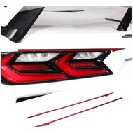 CHEAYAR Soft 3D Real Carbon Fiber Car Rear Tail Lamp Header Eyebrows Decor Sticker Trim Compatible w