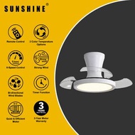 [白色] LED 15W 可搖控可逆轉隱形扇伸縮扇葉風扇燈 3000K-6500K CFGWH-15W #LED風扇燈 #LED吊燈 #LED天花燈 #家居燈飾