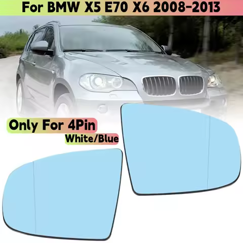 Left/Right 4Pin Rear View Mirror Side For BMW X5 E70 X6 2008-2013 White/Blue A​nti Dizziness Heated 