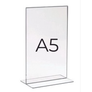 Acrylic Display A5 | A5 Brochure Holder| Acrylic Tent Card Holder Type T A5
