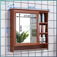 Toilet Mirror Cabinet Carbon Fiber Bathroom Mirror Cabinet Hand Washing Bathroom Mirror with Shelf Storage Organizer Dressing Wall-Mounted Mirror Cabinet