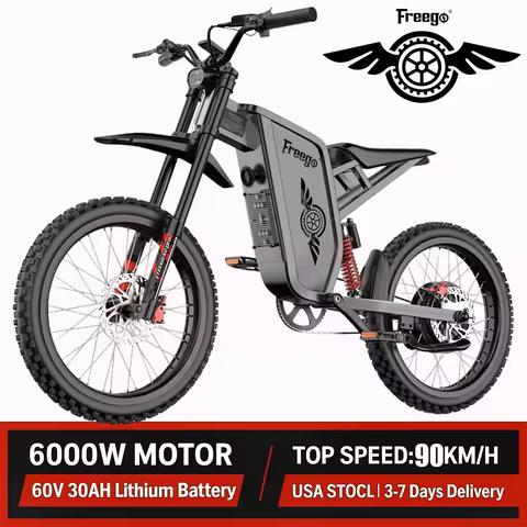 Freego X2 Pro Electric Motorcycle for Adults 6000W Brushless Gearless Motors 1800wh Lithium Battery 