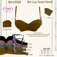 Lydyly Push Up Bra BH H3558 Wire Free Thick Foam Hook 3 Cup AB 3/4 (34-40) Seamless