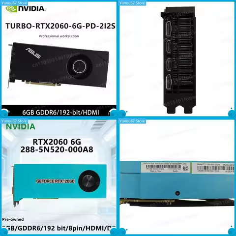 For NVIDIA RTX 2060 6GB GDDR6 Graphics Card 192Bit PCI-E 3.0 HDMI DP 8Pin GPU 288-5N520-000A8 TURBO 