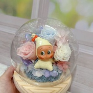 星星人 星星人永生花 lulu豬永生花 chiikawa保鮮花瓶 公仔永生花瓶 公仔花瓶 玻璃球保鮮花 Led燈玻璃球 聖誕禮物  情人節禮物 生日禮物