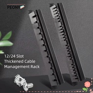 PEONYSG Cable Management, Horizontal Mount 12/24 Slot 19inch Server Rack Wire Organizer, Trunking 1U
