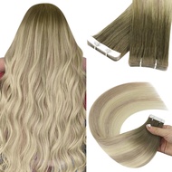 YoungSee Inject Tape Hair Extensions Balayage Insert Tape in Extensions Ombre Dark Brown to Brown wi