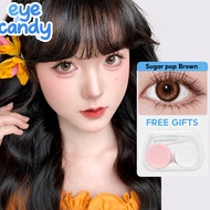 【2026 Newest】Eyecandy Contact Lens Brown Gray lenses Sugar Pop Brown Soft Colored lens Natual Look