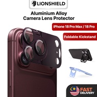 (MY) LionShield iPhone 18 Pro Max / 18 Pro Aluminium Alloy Camera Lens Protector Foldable Kickstand 