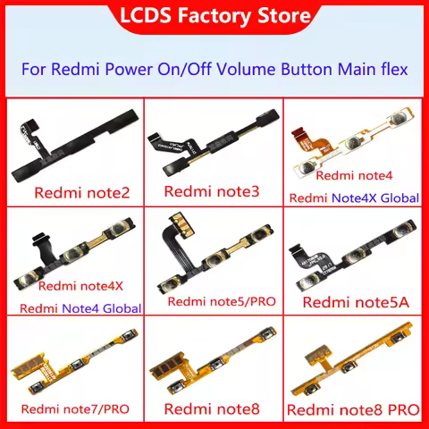 For Xiaomi Redmi Note 7 8 PRO 2 3 4 Special Edition 4X Global note5 pro note5A Power Switch On Off V