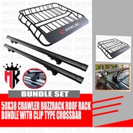 50x38 Crawler Buzzrack Roof Rack Bundle with Clip Type Crossbar