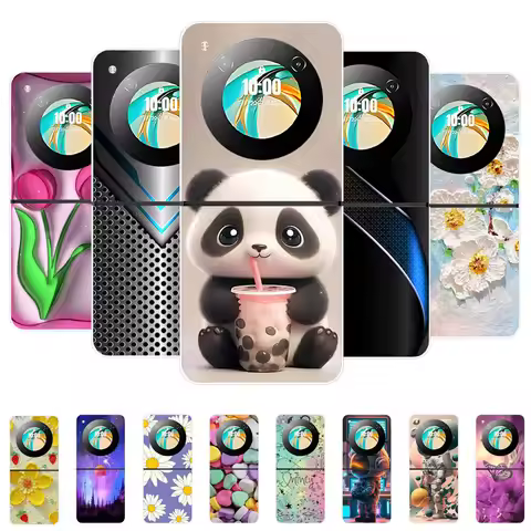 Case For ZTE Nubia Flip NX724J Transparent Hard Folding Luxury Painted For ZTE Libero Flip 5G Nubia 