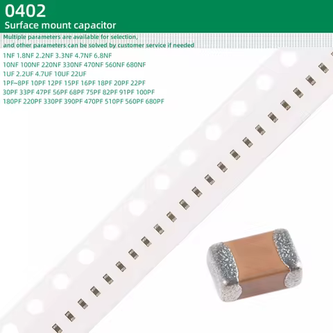 100pcs/lot Surface mount capacitor 0402 package 1NF 10NF 100NF 220NF 330NF 470NF 560NF 680NF 1PF~10P