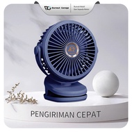 BG-15000mAh Kipas Angin USB Clip Mini Fan Rotating Kipas Angin Meja Mini Jepit Portable LED Display 