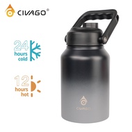 CIVAGO（64oz/1920ml）Wide Mouth with Sport Lid Vacuum Insulated Tumbler Hot And Cold Drinking Water Bo
