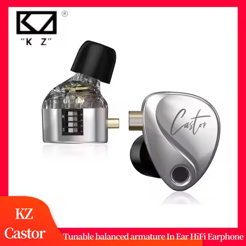 KZ Castor Hifi Headphones 2 Dynamic In Ear High-end Tunable balanced armature Wired Earphones Monito