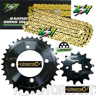 ESR CHAIN O-RING 415 HYPERTECH CHROME BLACK SPROCKET 1 SET LC135 RXZ Y125Z YAMAHA 4HOLE Y15 Y16 RACI