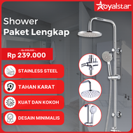 Royalstar Shower Paket Lengkap Stainless Steel Shower Kamar Mandi Shower 1 Set Lengkap Head Shower