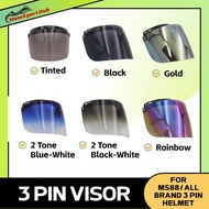 LSR 3 Pin Visor Tinted/Black/Gold/Rainbow/2 Tone MS88 SGV M5 Helmet Visor