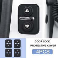 1/4Pcs Suzuki Silicone Car Door Lock Protection Cover Door Lock Shock Absorber Silent Accessories Fo