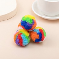 Colorful Plush Ball for Cats — Soft Fuzzy Bite-Resistant Interactive Cat Toy