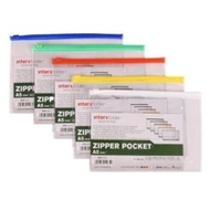 InterX Zipper Pocket A5 B5 Zip Pocket Multipurpose Zipper Transparent Plastic File Folder