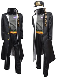 XHTWCY Anime Jotaro Kujo Cosplay Costume Black Coat Jacket Halloween Party Outfits