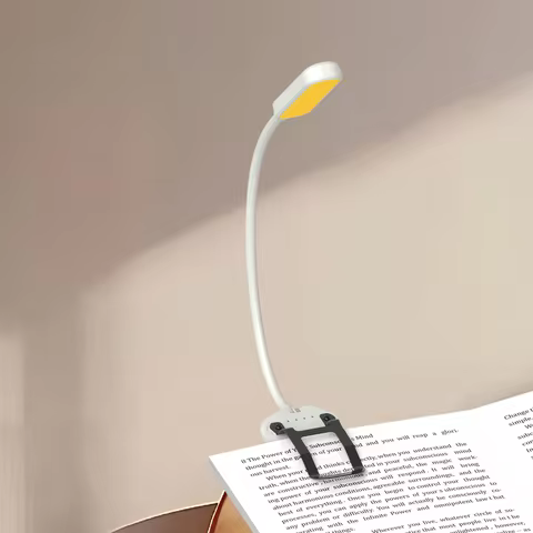 20 LED Smart Book Light, 3 Color Temperatures, 50H Runtime, Type-C Charging, Auto Timer, Eye-Caring 