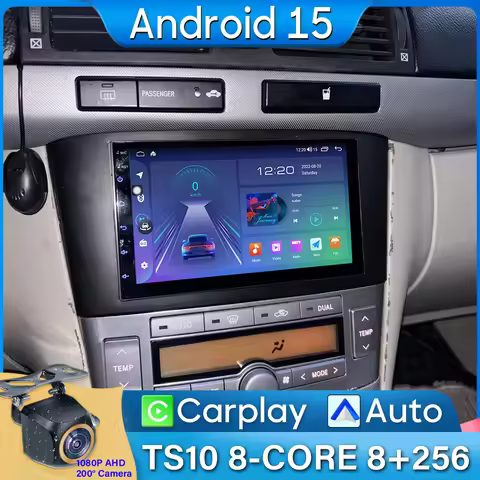 For Toyota Avensis T25 2002-2008 Car Radio Carplay Android 15 GPS Navigation Android Auto Bluetooth 