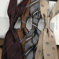 Tie Male Retro Dark Pattern British 8CM Formal Wear Professional Business Hand-made Stripes Wedding 
