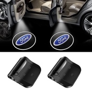 2Pcs LED Car Door Lamp Projector Light Welcome Logo Laser Automobile Ghost Shadow For Ford Kuga Fiesta EcoSport MK Musta