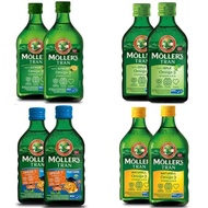 [Bundle Set of 2] Mollers Natural Omega 3 Cod Liver Fish Oil Vitamin A D E 250ml Moller's Tran Lemon Fruit Apple Pharma